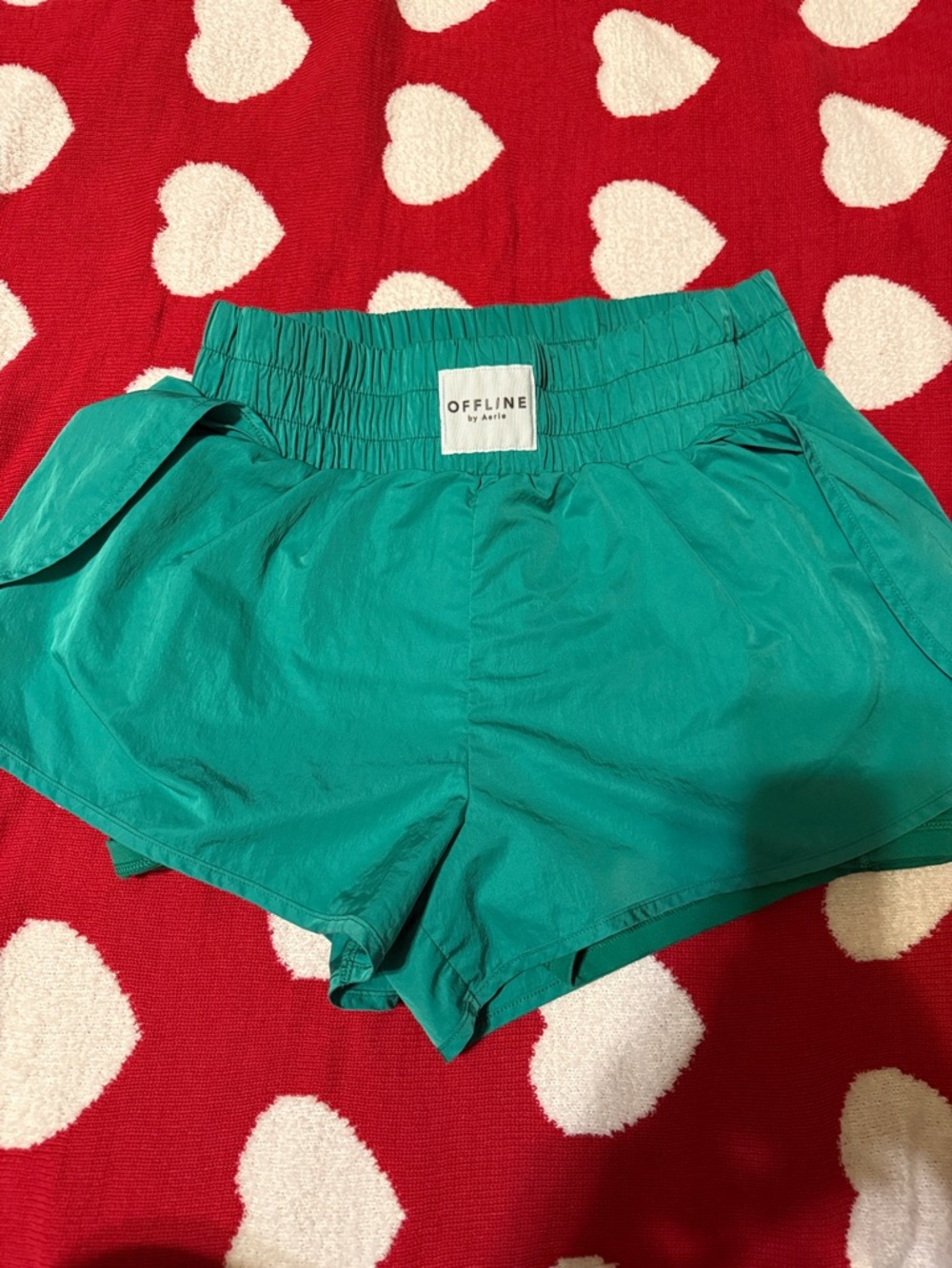 aerie Teal Athletic Shorts with Elastic Waistband